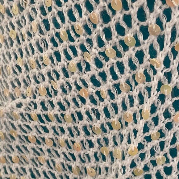 Faded Glory Crochet Boho Sequin Top Womens Size L (12-14) - Picture 2 of 9